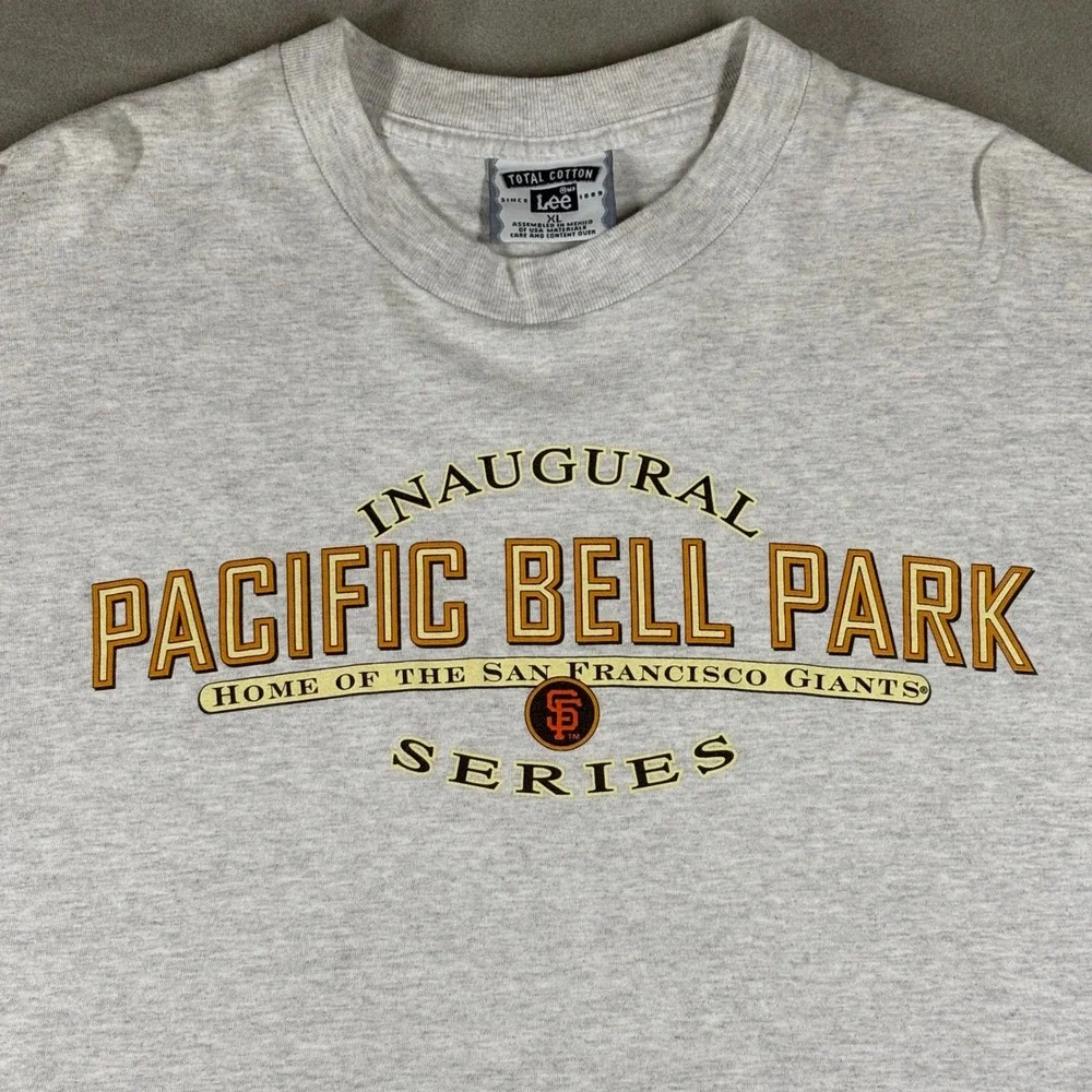 Vintage Lee 2000 SF Giants Pacific Bell Park Inaugural Series T-Shirt Mens XL